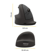 Fellowes 100143583 universal mouse left-handed Bluetooth + USB Type-C optical 2400 DPI