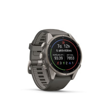 Garmin Fenix 9 - 43 mm Titanium with fog gray silicone band