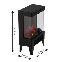 Electric fireplace ADLER AD 7755 2 heat settings: 1000W / 2000W , 3D flame effect , Thermostat Black Electric fireplace ADLER AD 7755 2 heat settings: 1000W / 2000W , 3D flame effect , Thermostat Black