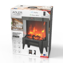 Electric fireplace ADLER AD 7755 2 heat settings: 1000W / 2000W , 3D flame effect , Thermostat Black Electric fireplace ADLER AD 7755 2 heat settings: 1000W / 2000W , 3D flame effect , Thermostat Black