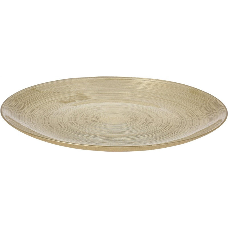 Serving plate, 28 cm, gold, glass
