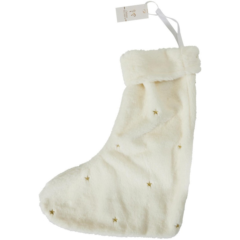 Christmas sock, 35 cm, white col.
