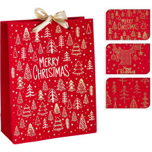 Gift bag Velvet, 18 cm x 23 cm, red col.