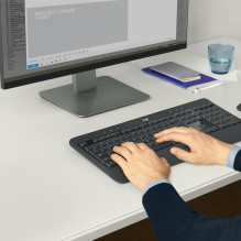 Logitech MK540 Išplėstinis rinkinys – Tastatur und Maus – kabellos DE – juodas Logitech MK540 Išplėstinis rinkinys – Tastatur und Maus – kabellos DE – juodas