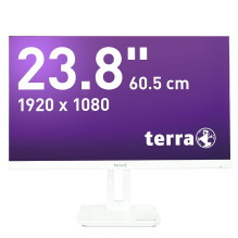 Monitor Terra 60,5cm / 23,8" (1920x1080) TERRA 2465W PV 16:9 FHD IPS 5ms HDMI DP garsiakalbis White Monitor Terra 60,5cm / 23,8" (1920x1080) TERRA 2465W PV 16:9 FHD IPS 5ms HDMI DP garsiakalbis White