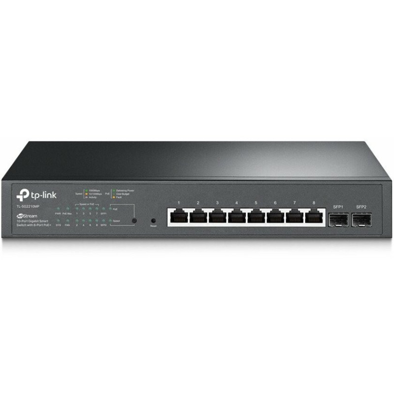 TP-LINK SG2210MP JetStream išmanusis jungiklis 10 prievadų 8x RJ-45 (PoE+) 2x SFP TL-SG2210MP