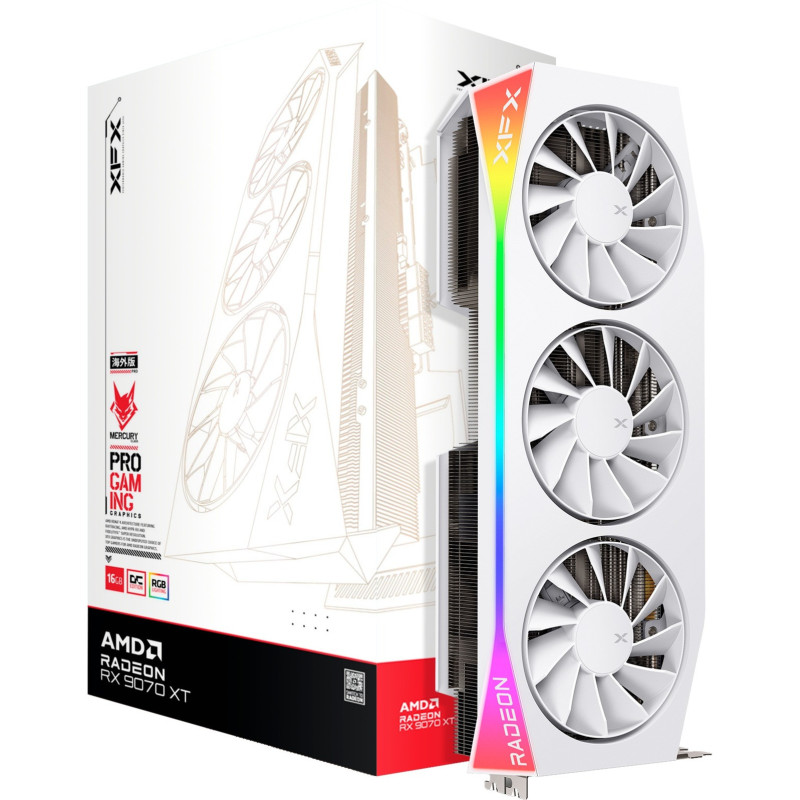XFX VGA 16GB RADEON RX9070XT Mercury WHITE OC Gaming 3xDP / 1xHDMI Mercury AMD Radeon RX9070XT WHITE OC Gaming Edition