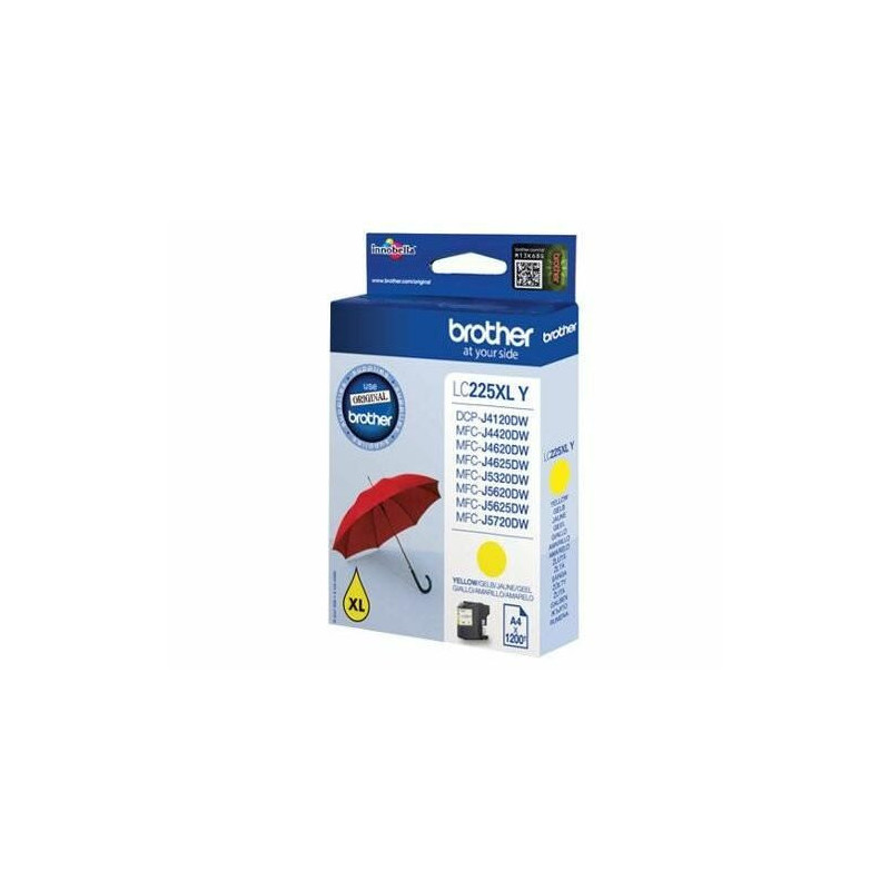 Aksesuāri un izejmateriāli Brother LC225XLY Ink Cartridge, Yellow