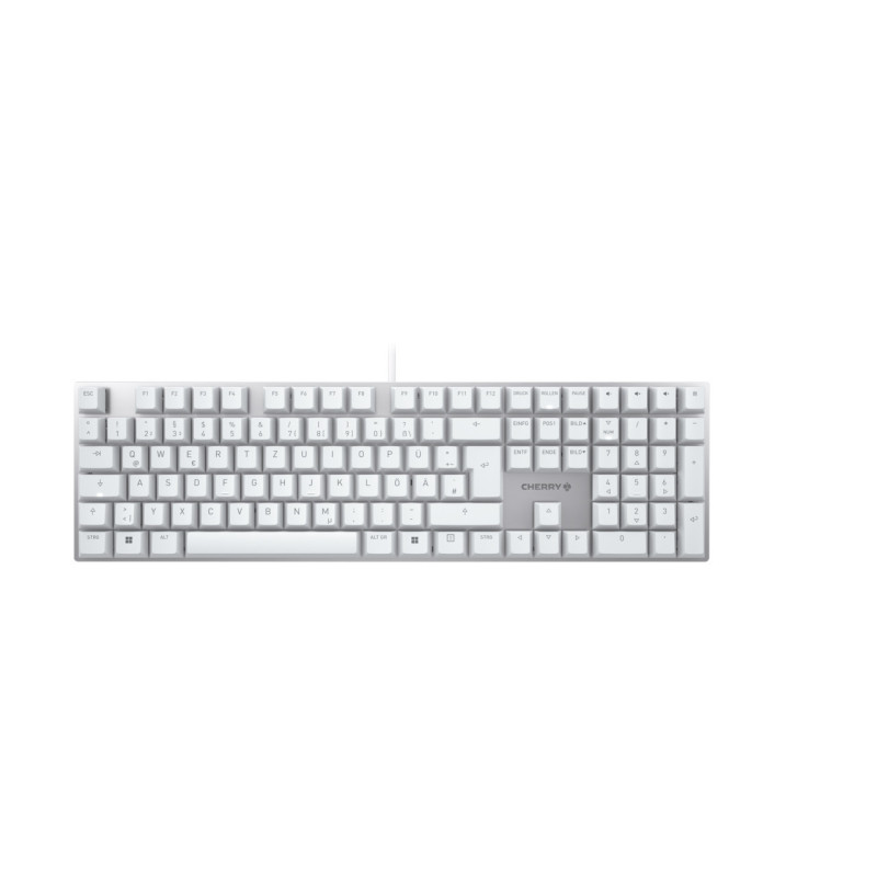 Keyboard Cherry CHERRY Keyboard KC 200 MX MX2A SILENT RED DE white / silver MX2A SILENT RED Switch