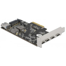 Controller Delock DeLOCK PCI Express x4 card for 4 x USB Type-C + 1 x USB Type-A - SuperSpeed USB 10 Gbps - low profile 