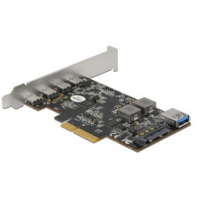 Controller Delock DeLOCK PCI Express x4 card for 4 x USB Type-C + 1 x USB Type-A - SuperSpeed USB 10 Gbps - low profile 