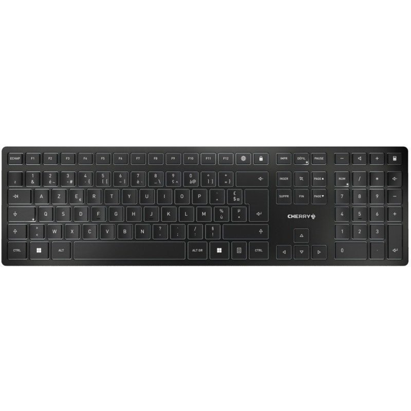 Keyboard Cherry CHERRY KW 9100 SLIM RF Wireless + Bluetooth AZERTY French Black