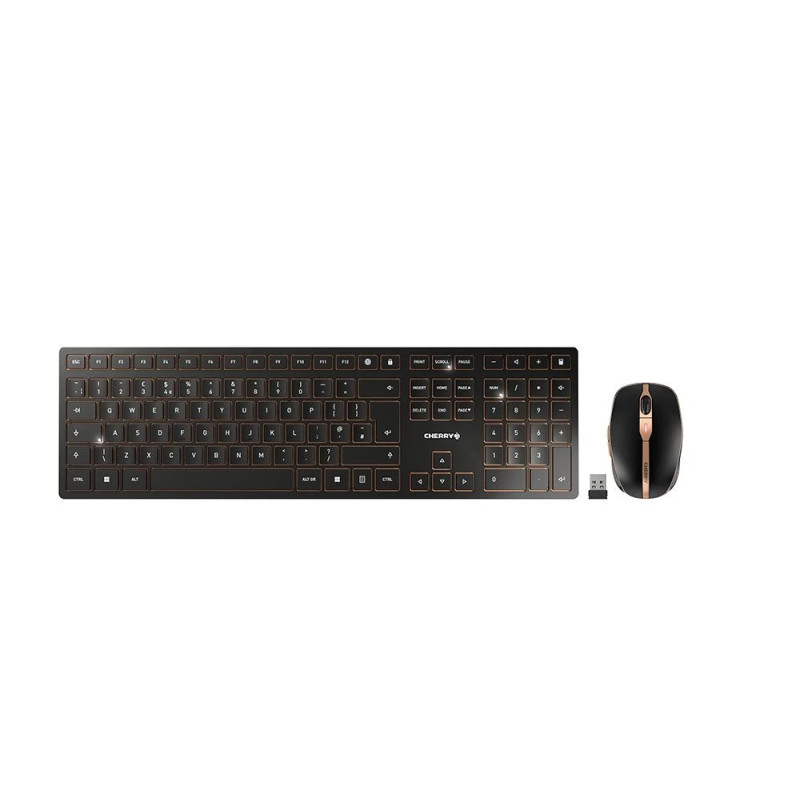 Keyboard Cherry DW 9100 SLIM RF Wireless + Bluetooth QWERTY English Included Mouse Black
