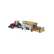 BRUDER Viehtransportanhnger mit Kuh (grau) BRUDER Viehtransportanhnger mit Kuh (grau)