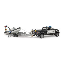 BRUDER RAM 2500 Polizei Pickup, L+S Modul, Anhnger mit Boot (schwarz / wei, Inkl. 2 Figuren) BRUDER RAM 2500 Polizei Pickup, L+S Modul, Anhnger mit Boot (schwarz / wei, Inkl. 2 Figuren)