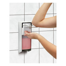 Bartscher Soap dispenser PS 0.9L-W 850008 silver plastic 0.9 l, 1 pc. Bartscher Soap dispenser PS 0.9L-W 850008 silver plastic 0.9 l, 1 pc.