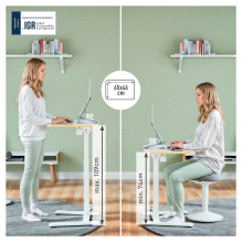 LEITZ Ergonomiškas reguliuojamo aukščio stalas, mažas, sulankstomas, baltas LEITZ Ergonomiškas reguliuojamo aukščio stalas, mažas, sulankstomas, baltas