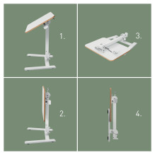 LEITZ Ergonomiškas reguliuojamo aukščio stalas, mažas, sulankstomas, baltas LEITZ Ergonomiškas reguliuojamo aukščio stalas, mažas, sulankstomas, baltas