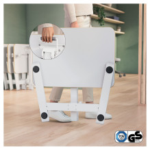 LEITZ Ergonomiškas reguliuojamo aukščio stalas, mažas, sulankstomas, baltas LEITZ Ergonomiškas reguliuojamo aukščio stalas, mažas, sulankstomas, baltas