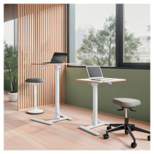 LEITZ Ergonomiškas reguliuojamo aukščio stalas, mažas, sulankstomas, baltas LEITZ Ergonomiškas reguliuojamo aukščio stalas, mažas, sulankstomas, baltas