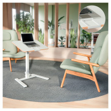 LEITZ Ergonomiškas reguliuojamo aukščio stalas, mažas, sulankstomas, baltas LEITZ Ergonomiškas reguliuojamo aukščio stalas, mažas, sulankstomas, baltas