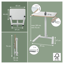 LEITZ Ergonomiškas reguliuojamo aukščio stalas, mažas, sulankstomas, baltas LEITZ Ergonomiškas reguliuojamo aukščio stalas, mažas, sulankstomas, baltas