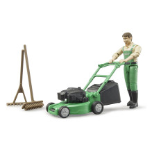 BRUDER bworld Grtner mit Rasenmher BRUDER bworld Grtner mit Rasenmher