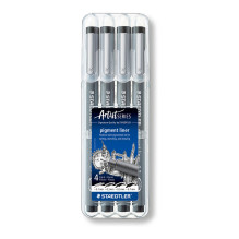 STAEDTLER Pigment Liner 308 Fineliner 0.1 + 0.3 + 0.5 + 0.7 mm Juoda STAEDTLER Pigment Liner 308 Fineliner 0.1 + 0.3 + 0.5 + 0.7 mm Juoda
