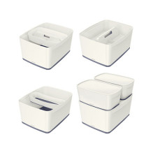 LEITZ Daiktadėžė 18,0 l - 38,5 x 31,8 x 19,8 cm, perlinė balta / pilka