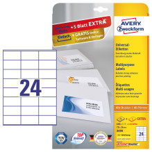 AVERY Zweckform Etiketten 70,0 x 36,0 mm - weiß 720 St. AVERY Zweckform Etiketten 70,0 x 36,0 mm - weiß 720 St.