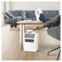 LEITZ IQ home paper shredder with particle cut, up to 6 sheets, white