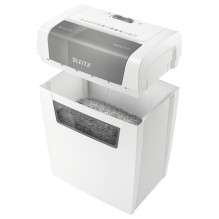LEITZ IQ home paper shredder with particle cut, up to 6 sheets, white