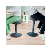 LEITZ Ergo Active stool with comfort seat, dark grey LEITZ Ergo Active stool with comfort seat, dark grey