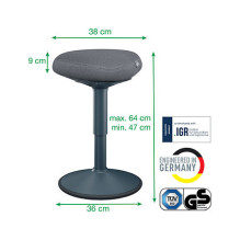 LEITZ Ergo Active stool with comfort seat, dark grey LEITZ Ergo Active stool with comfort seat, dark grey