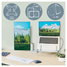 LEITZ Dvigubas monitorius ir nešiojamojo kompiuterio rankena, 1120x110x600 LEITZ Dvigubas monitorius ir nešiojamojo kompiuterio rankena, 1120x110x600