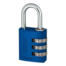 ABUS Aluminum padlock, 3-digit number, 145/30, blue