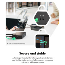 11-in-1 Notebook Docking Station, DL6950 Chip, 2x Video (2x DP / HDMI® 4K@60 Hz), 96 W PD to Host, Gigabit LAN, Host C+A
