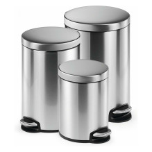 Stainless steel round pedal bin/cosmetic bin 5 Stainless steel round pedal bin/cosmetic bin 5