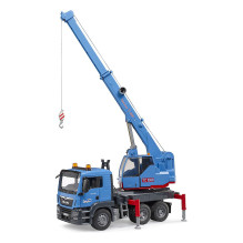 Bruder MAN TGS kranas-sunkvežimis Baigtas modelis Statybinės transporto priemonės modelis Bruder MAN TGS kranas-sunkvežimis Baigtas modelis Statybinės transporto priemonės modelis