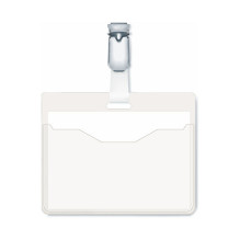 Namenschild m Clip 60x90mm 25er Pck skaidrus