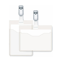Namenschild m Clip 60x90mm 25er Pck skaidrus