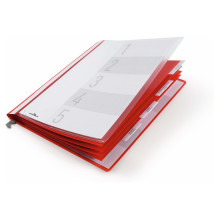 Staff binder with hanging rail A4 5 compartments red Staff binder with hanging rail A4 5 compartments red