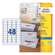 AVERY Zweckform Adresas J4791-25 Weiß 45,7 x 21,2 mm