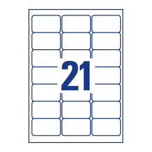 AVERY Zweckform Adressetiketten L7160-100 weiß 63,5 x 38,1 mm AVERY Zweckform Adressetiketten L7160-100 weiß 63,5 x 38,1 mm