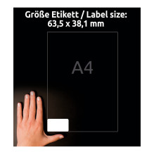 AVERY Zweckform Adressetiketten L7160-100 weiß 63,5 x 38,1 mm AVERY Zweckform Adressetiketten L7160-100 weiß 63,5 x 38,1 mm