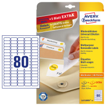 AVERY Zweckform Etiketten L4732REV-25 Weiß 35,6 x 16,9 mm - 2 400 Stück