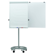 MAULoffice flipchart, round base with 2 paper holders, silver MAULoffice flipchart, round base with 2 paper holders, silver