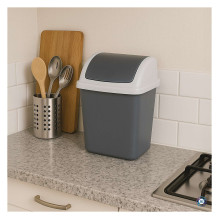 MAULswing 5l waste bin with swing lid, plastic