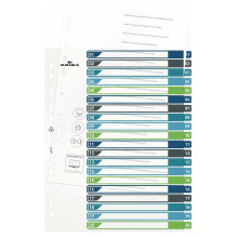 Register A4 + 20tlg. 1-20 farbige Taben+trans. Form.