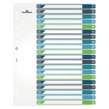 Register A4 + 20tlg. 1-20 farbige Taben+trans. Form.